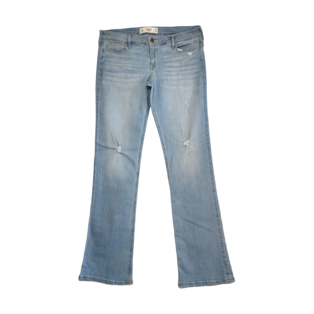 Hollister Women's Stonewash Bootcut Damaged Denium Jean
